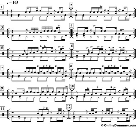 Foot Refrain Drum Fills And Solo Concept Drum Sheet Music Drum Patterns