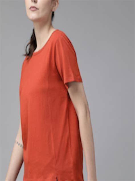 Buy The Roadster Lifestyle Co Women Rust Orange Front Seam Drop