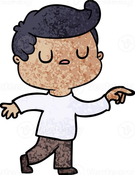 Cartoon Aloof Man Pointing Finger 45249285 PNG