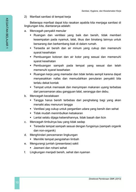 Buku Sanitasi Hygiene Dan Keselamatan Kerja Pdf