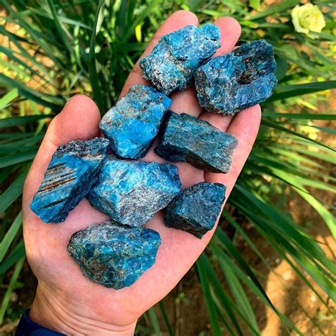 Natural Raw Blue Apatite Stones Mindfulsouls