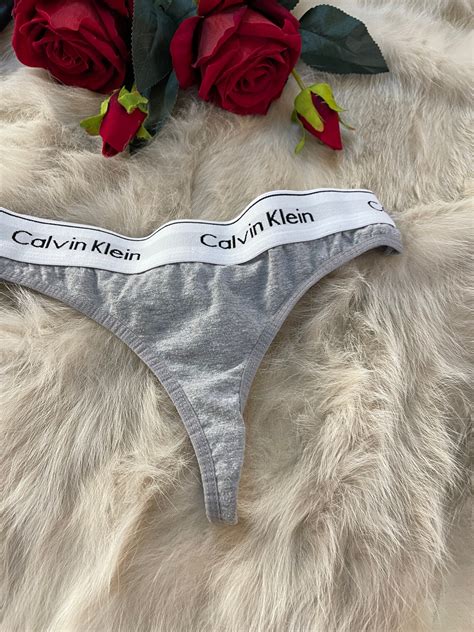 Calvin Klein Grau Baumwolle Tanga H Schen Frauen Unterw Sche Etsy