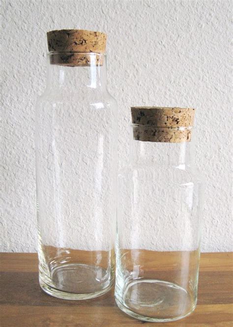 Blown Glass Jars with Cork Lids-Set of 2 | Etsy | Glass jars, Cork lid, Glass blowing