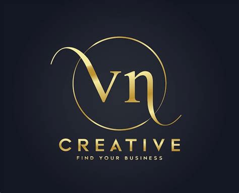 Premium Vector V N Cursive Business Logo Vector