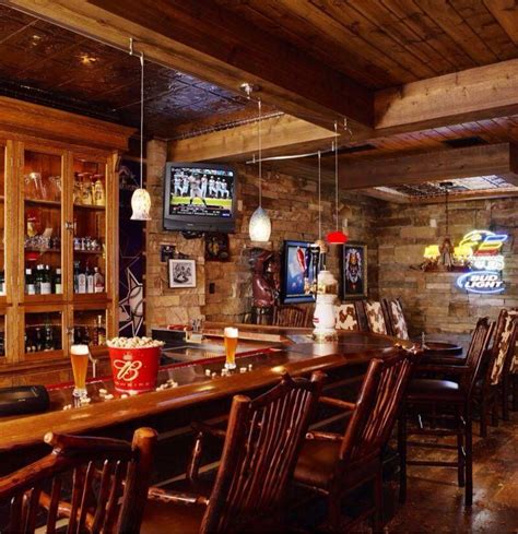 Basement Man Cave Rustic Bar Ideas - madathos