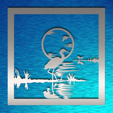 Heron Silhouetteblue Heron Svg Bird Svglaser Svg Engraver Etsy