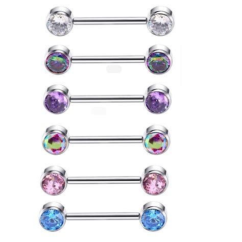 Eternal Metal Astm F Titanium Threadless Nipple With Bezel Setting