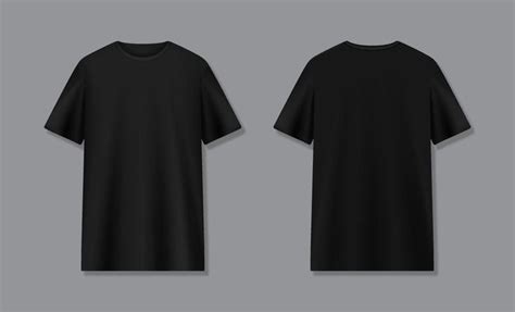 3D Black T Shirt Front And Back Mockup Oversized Black T Shirt Black