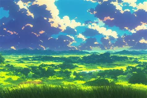 Anime Screenshot Wide Shot Landscape With River And Stable Diffusion