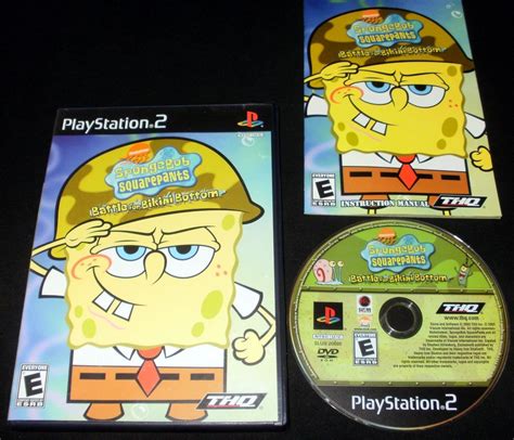 SpongeBob SquarePants Battle For Bikini Bottom Sony PS Complete CIB Black Label Version