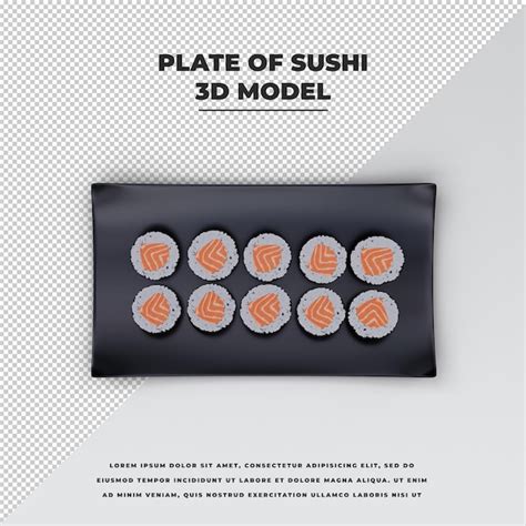 Premium Psd Plate Of Sushi