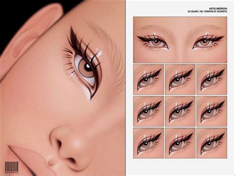 Cosimetics Glitter Eyeliner N284 Sims 4 Sims 4 Cc Eyes Sims 4 Cc Makeup