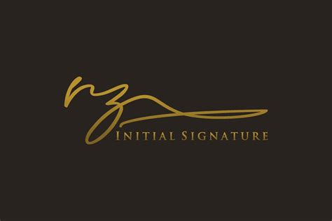 Initial RZ Letter Signature Logo Template Elegant Design Logo Hand