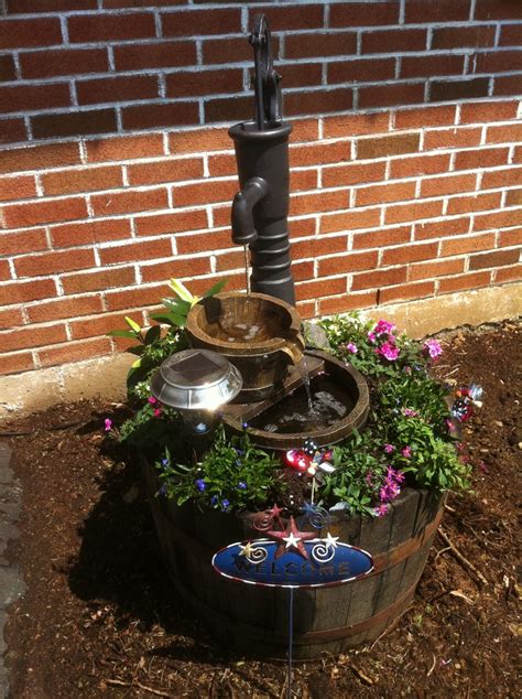 Water Pump Fountain In A Whiskey Barrel Diy Gifts Pinterest