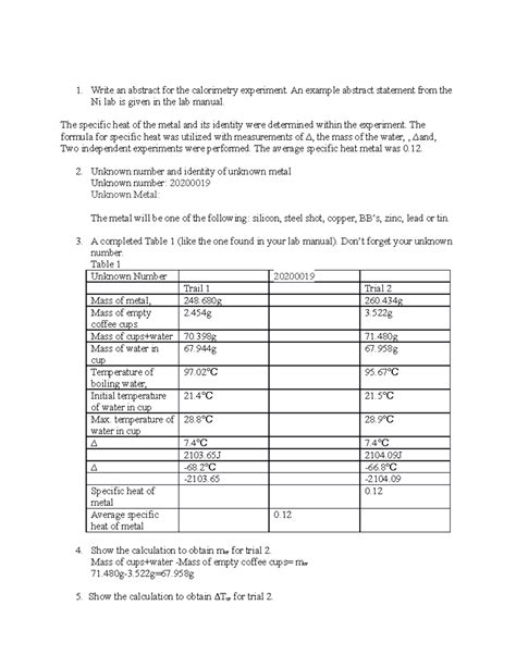 Systematic Errors In Calorimetry Experiment At Raymond Polizzi Blog