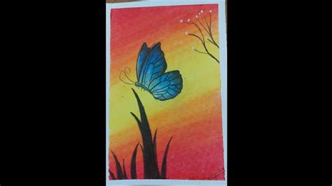 Butterfly Oil Pastel Drawing Time Lapse Drawing Sketch Art Youtube