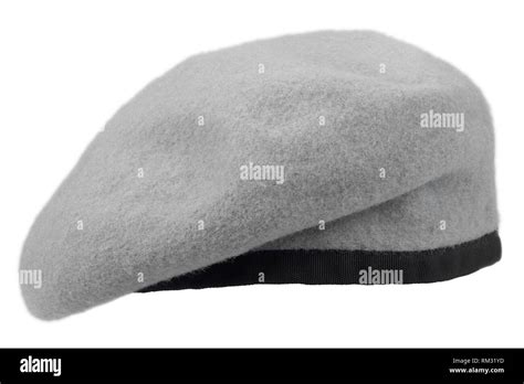 Army Uniform Gray Beret Isolated On White Background Stock Photo Alamy