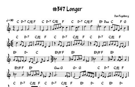 Longer Arr John Fries By Dan Fogelberg Sheet Music For Lead Sheet