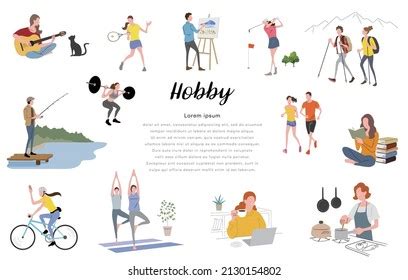 Vector Illustration Material People Set Enjoy Stock Vector Royalty