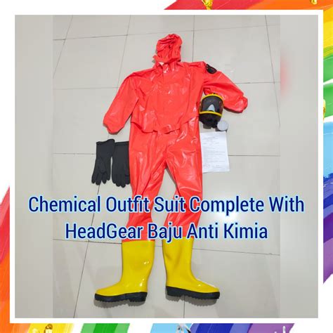 Chemical Outfit Suit Complete With Headgear Baju Anti Kimia Lazada