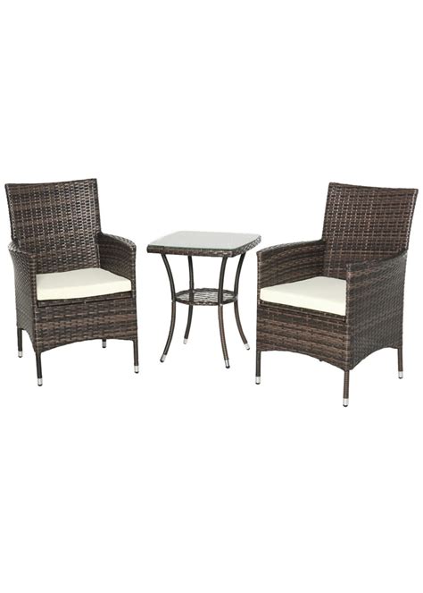 Outsunny Piece Rattan Garden Bistro Furniture Set Matalan