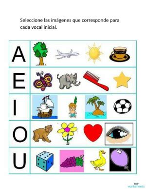 Objetos Y Vocales Iniciales Ficha Interactiva Topworksheets