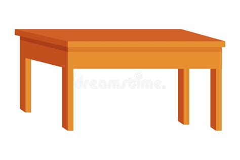 Office Wooden Desk Furniture Cartoon in Black and White Stock Vector - Illustration of clear ...