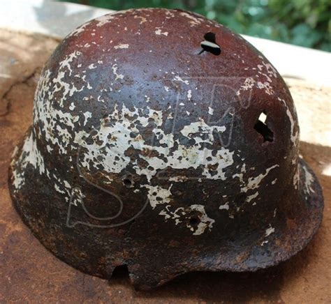 German Ww2 Winter Camo Helmet М40 From Novgorod