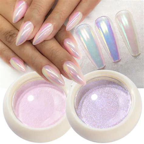 Pigmento Cromado Hologr Fico Aurora Nail Glitter Polvo De U As Rainbow