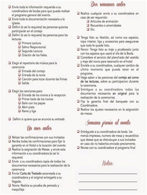 Check List A 6 Meses De La Boda Foro Organizar Una Boda Bodas Mx