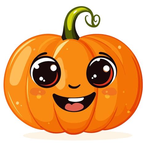 Cute And Cheerful Halloween Pumpkin A 2D Vector Illustration Of A Round