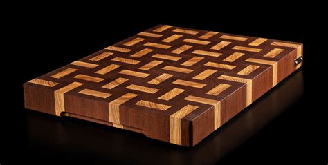 Mahogany And Ash Solid Wood Woven Style Cutting Board