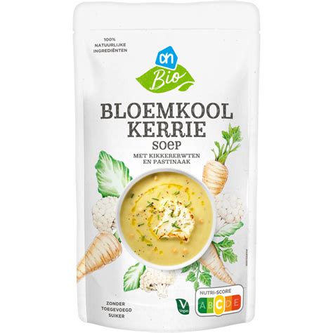 Albert Heijn Biologische Bloemkool Kerrie Soep Zak 570 Ml