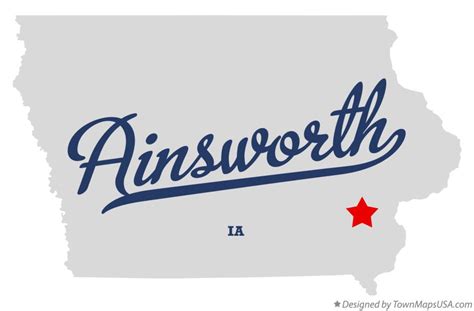 Map of Ainsworth, IA, Iowa