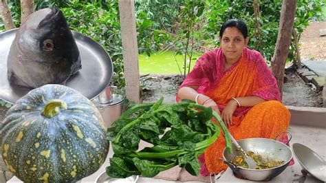 কাতলা মাছের মাথা দিয়ে পুঁই শাক সাবেকি পদ্ধতিতে একবার বানিয়ে দেখুন