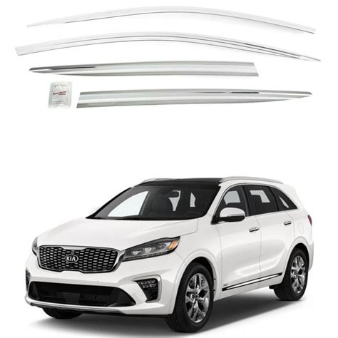 Chrome Window Sun Shade Vent Visor Rain Guard Deflector Set For Kia