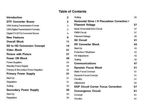 Training Manual Television Parts List