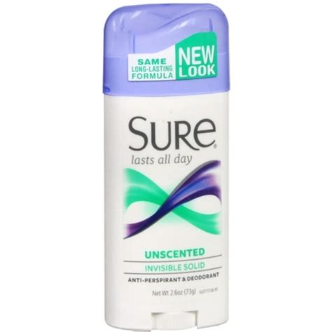 Sure Anti Perspirant Deodorant Invisible Solid Unscented 260 Oz Pack