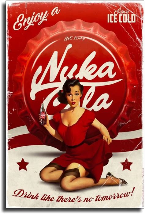 Amazon IFUNEW Fallout Nuka Cola Poster Decorative Painting Canvas