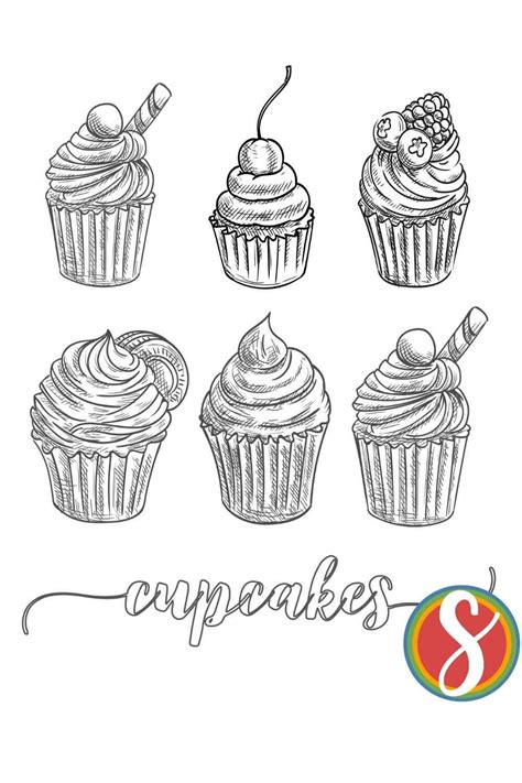 Cute Cupcake Printable Coloring Pages