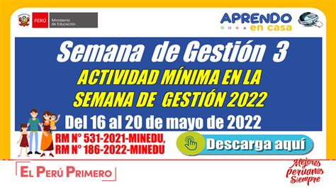 Plan De Trabajo PedagÓgico Semana De GestiÓn 3 Actividades MÍnimas En