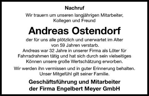 Traueranzeigen Von Andreas Ostendorf Om Trauer De