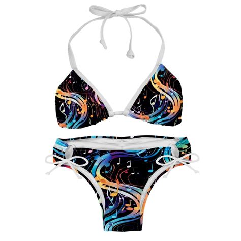Note Women S Bikini Set With Detachable Sponge Adjustable Strap Two Pack Swim Suit One Piece