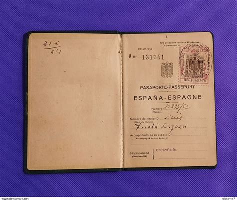 Historische Dokumente Pasaporte 1952 Passport Passeport Reisepass