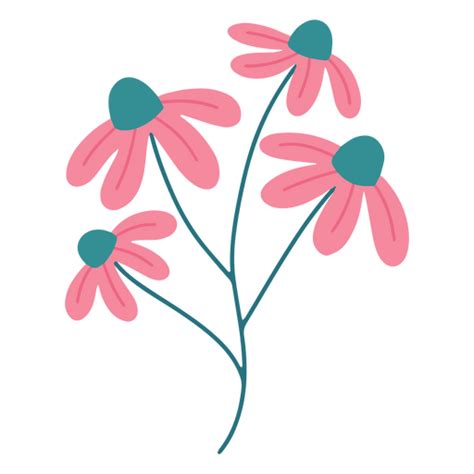 Design Png E Svg De Lindas Flores Rosa Plana Azul Para Camisetas