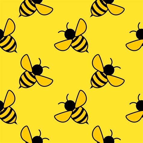 Honey Bee Seamless Pattern Vector Art At Vecteezy