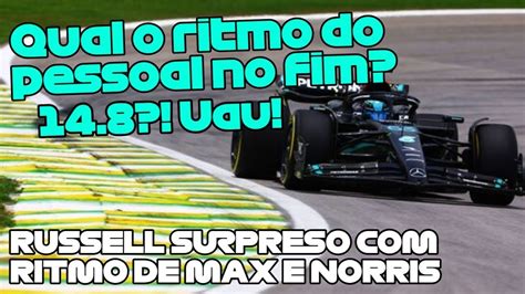 RUSSELL SURPRESO RITMO DE VERSTAPPEN E NORRIS NO FIM DA CORRIDA