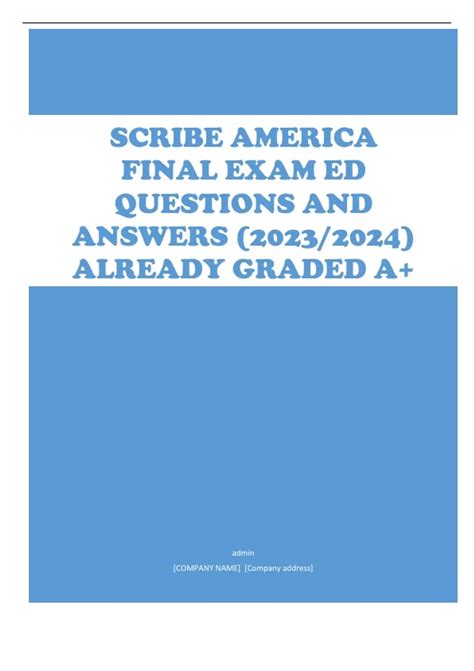 Scribe America Final Exam Ed Questions And Answers Already