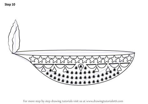 Learn How to Draw a Diwali Lamp (Diwali) Step by Step : Drawing Tutorials