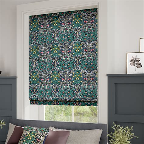 William Morris Blackthorn Indigo Roman Blind